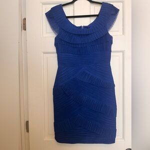 BCBGMaxAzria Royal Blue Pleated Midi Dress